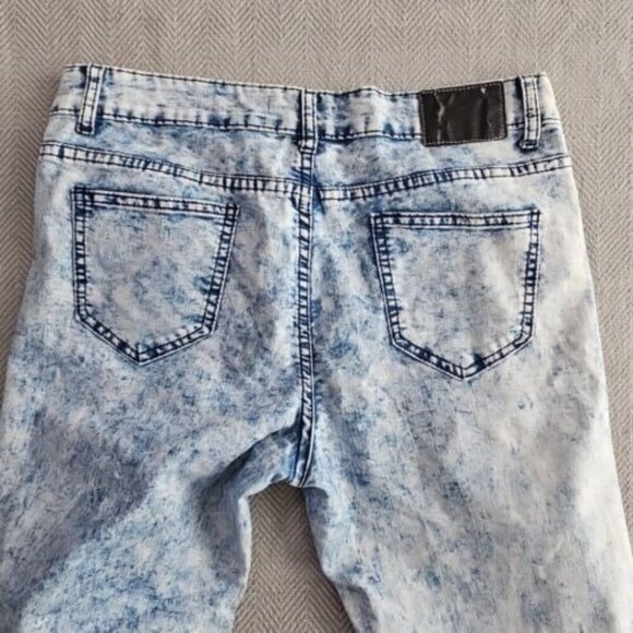 Exocet Jeans Women's Size 13 (34x26) Acid Washed Stretch Elastic Leg Opening - Picture 12 of 16
